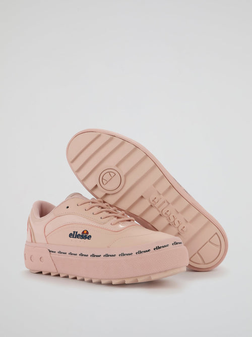 Alzina Pink Leather Trainers