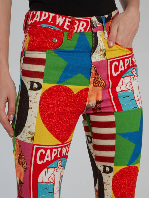 Peter Blake Graphic Print Bootcut Jeans