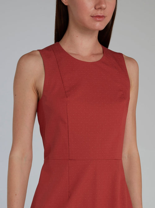 Burgundy Removable Detail Brick Dress