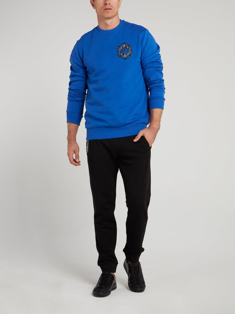 Blue Logo Appliquéd Sweatshirt