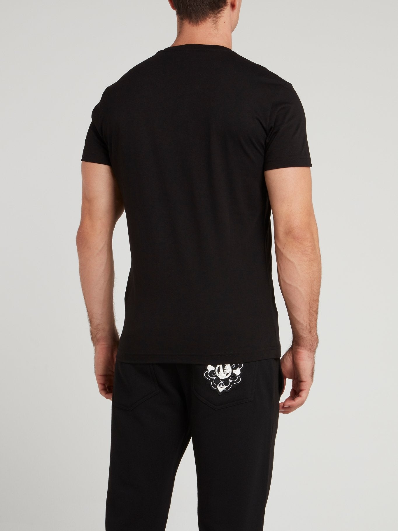 Black with Metallic Monogram Print T-Shirt