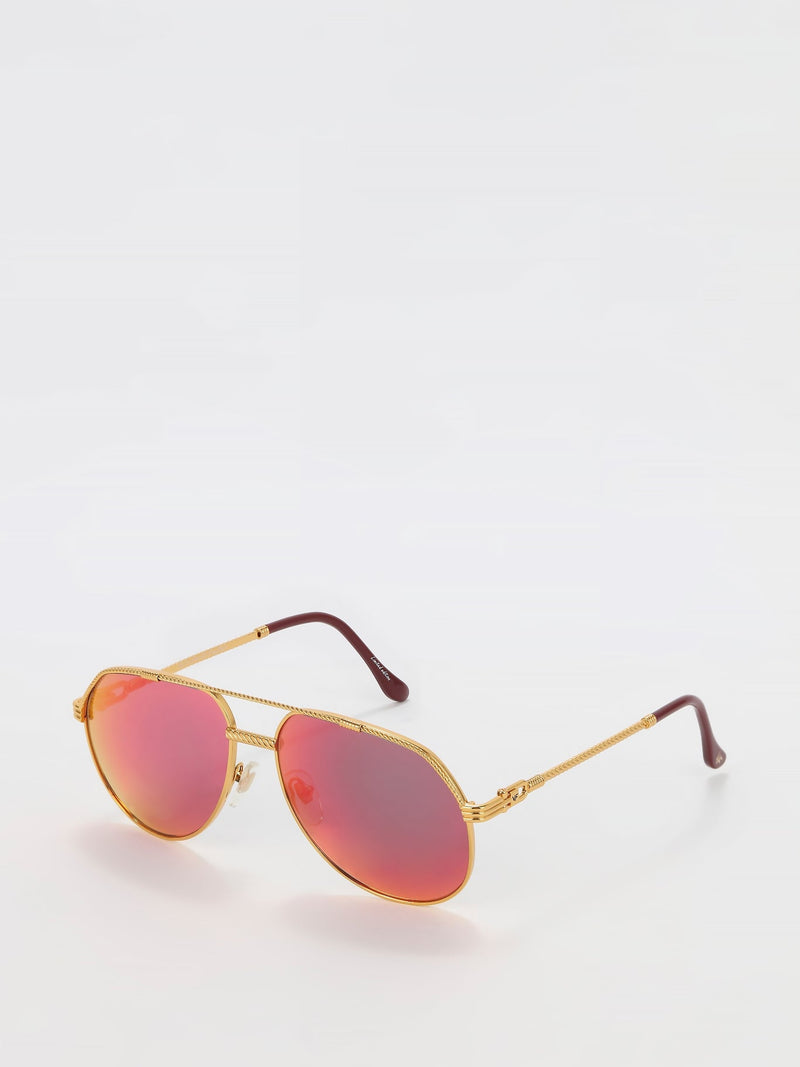 Multi-Flash Lens Aviator Sunglasses