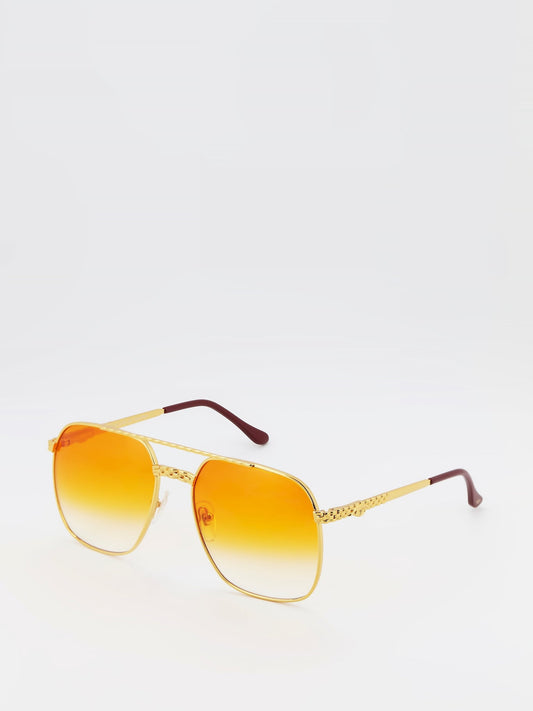 Orange Gradient Oversized Sunglasses