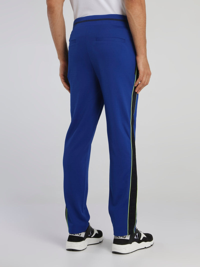 Blue Side Stripe Drawstring Trousers