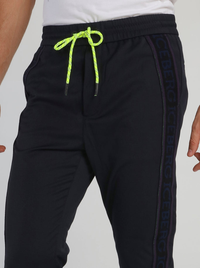 Navy Logo Tape Active Pants