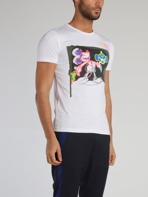 Mickey Mouse White Crewneck T-Shirt