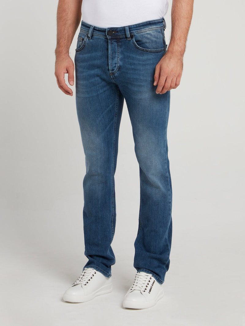 Blue Cotton Denim Trousers