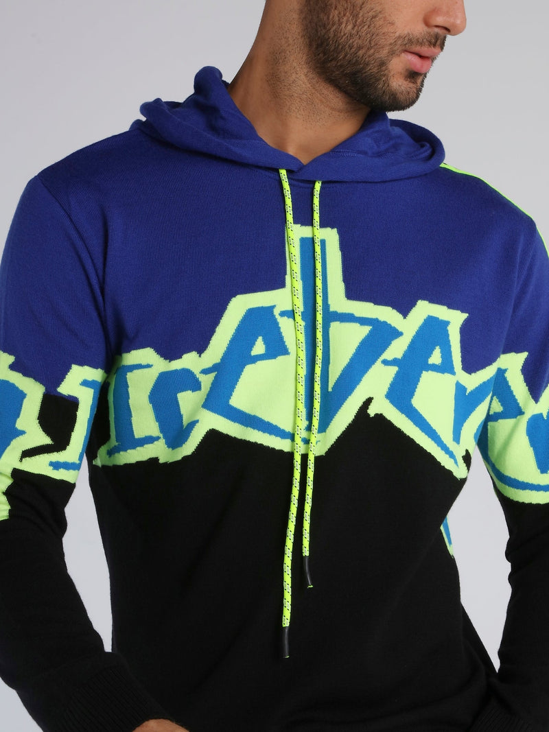 Logo Drawstring Knitted Hoodie