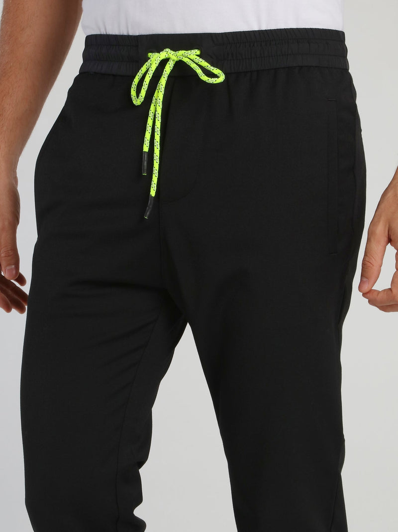 Black Cuffed Active Trousers