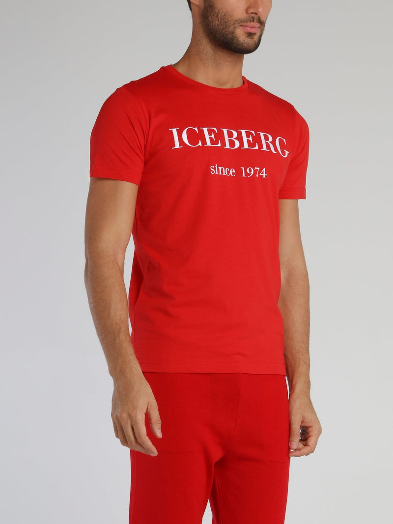 Red Classic Logo Crewneck T-Shirt