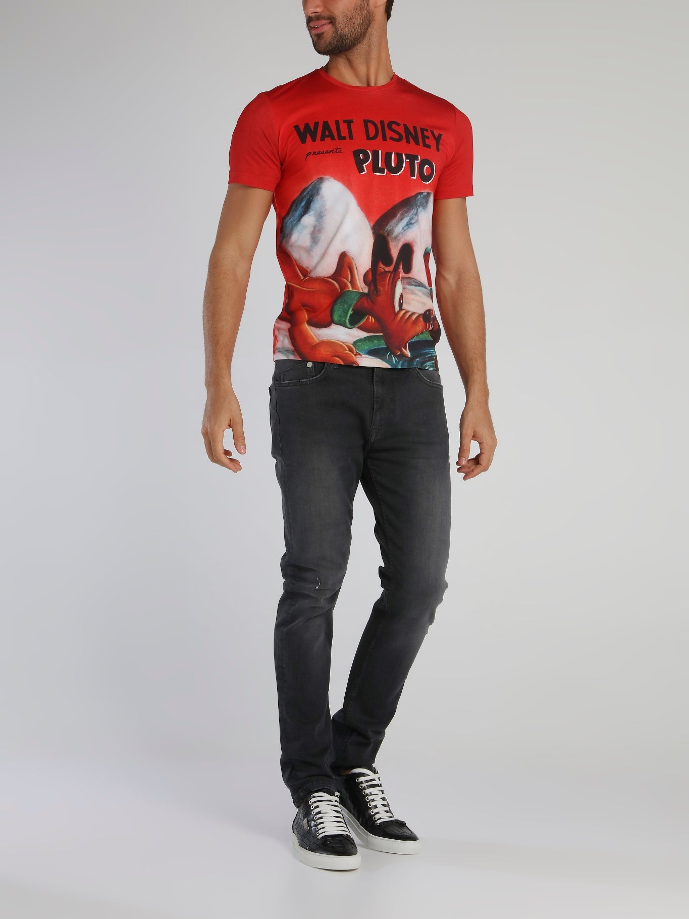 Pluto Red Graphic Print T-Shirt