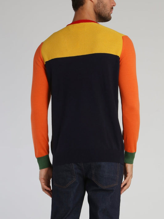 Colour Block Crewneck Sweat Top