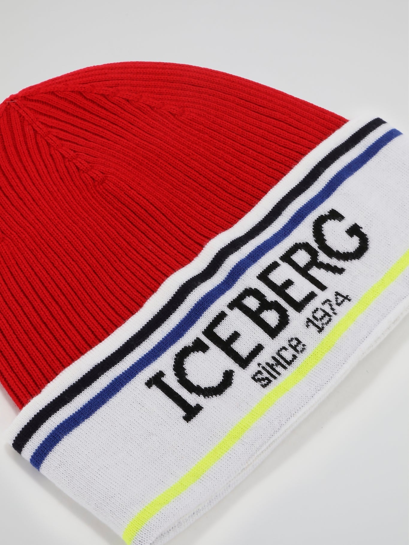 Red Logo Virgin Wool Knitted Cap