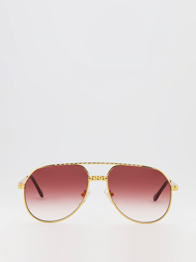 Burgundy Gradient Aviator Sunglasses