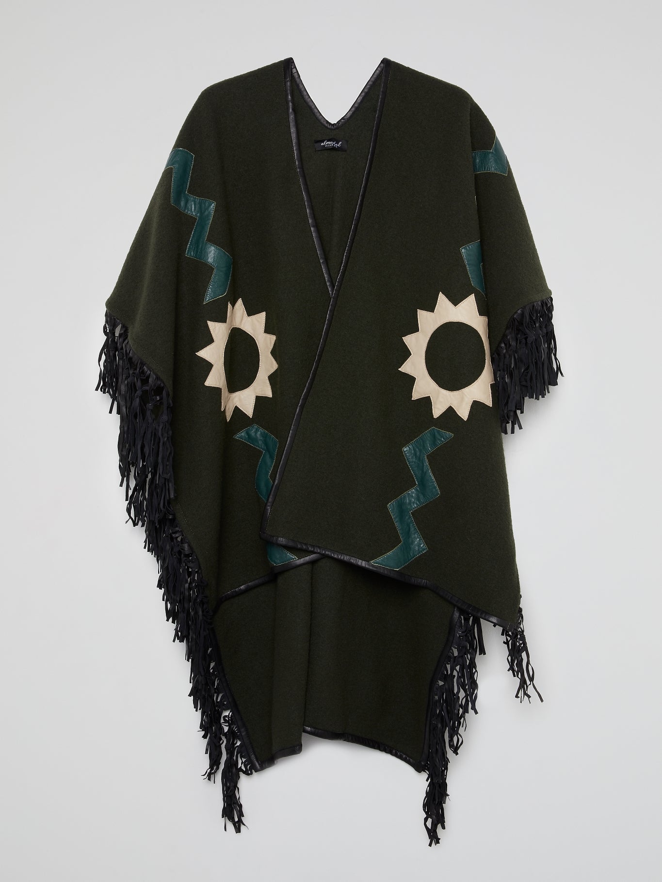 Olive Fringe Hem Poncho