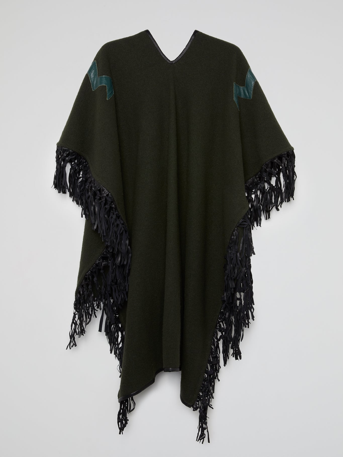 Olive Fringe Hem Poncho