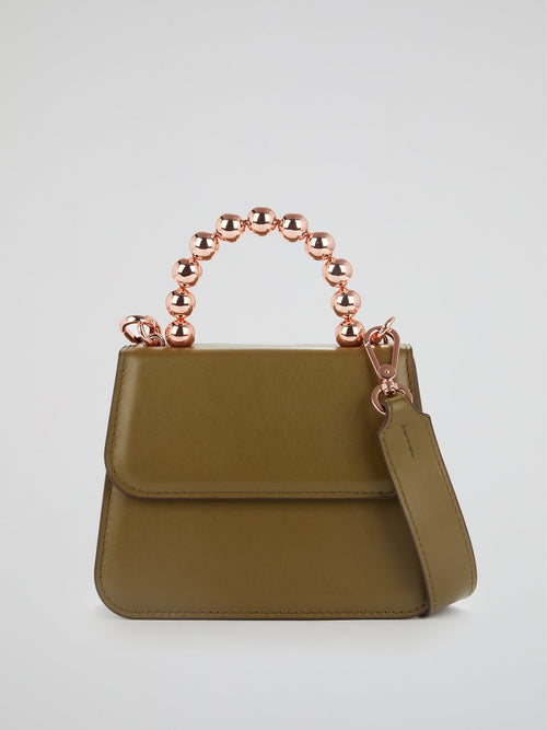 Khaki Lou Ball Handle Flap Purse