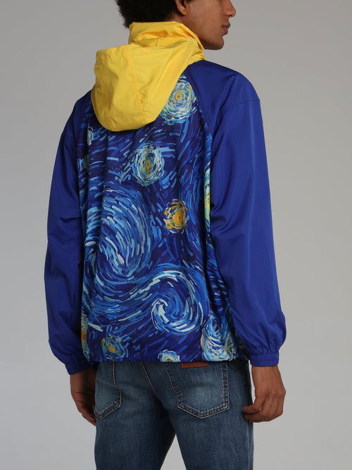 Swirling Sky Hooded Windbreaker