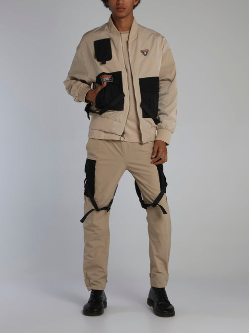 Beige Icons Tactical Flight Jacket