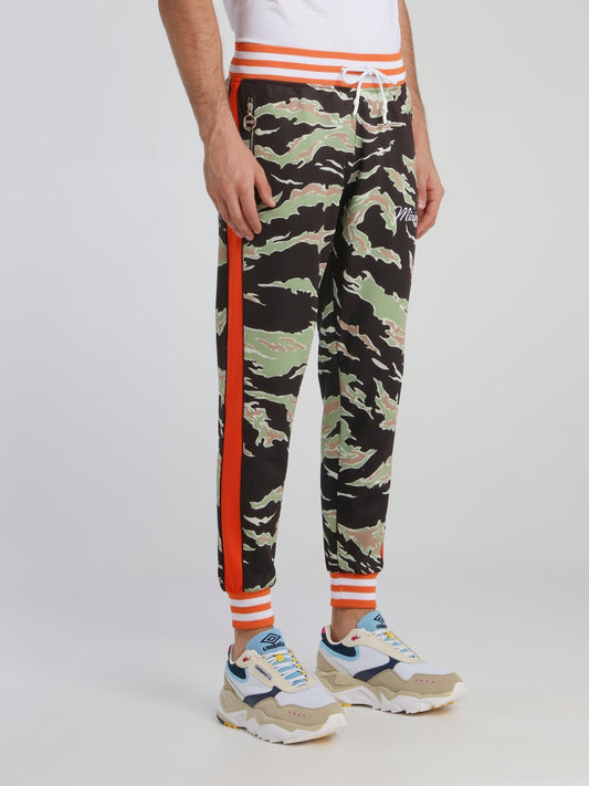 Contrast Lining Camo Sweatpants