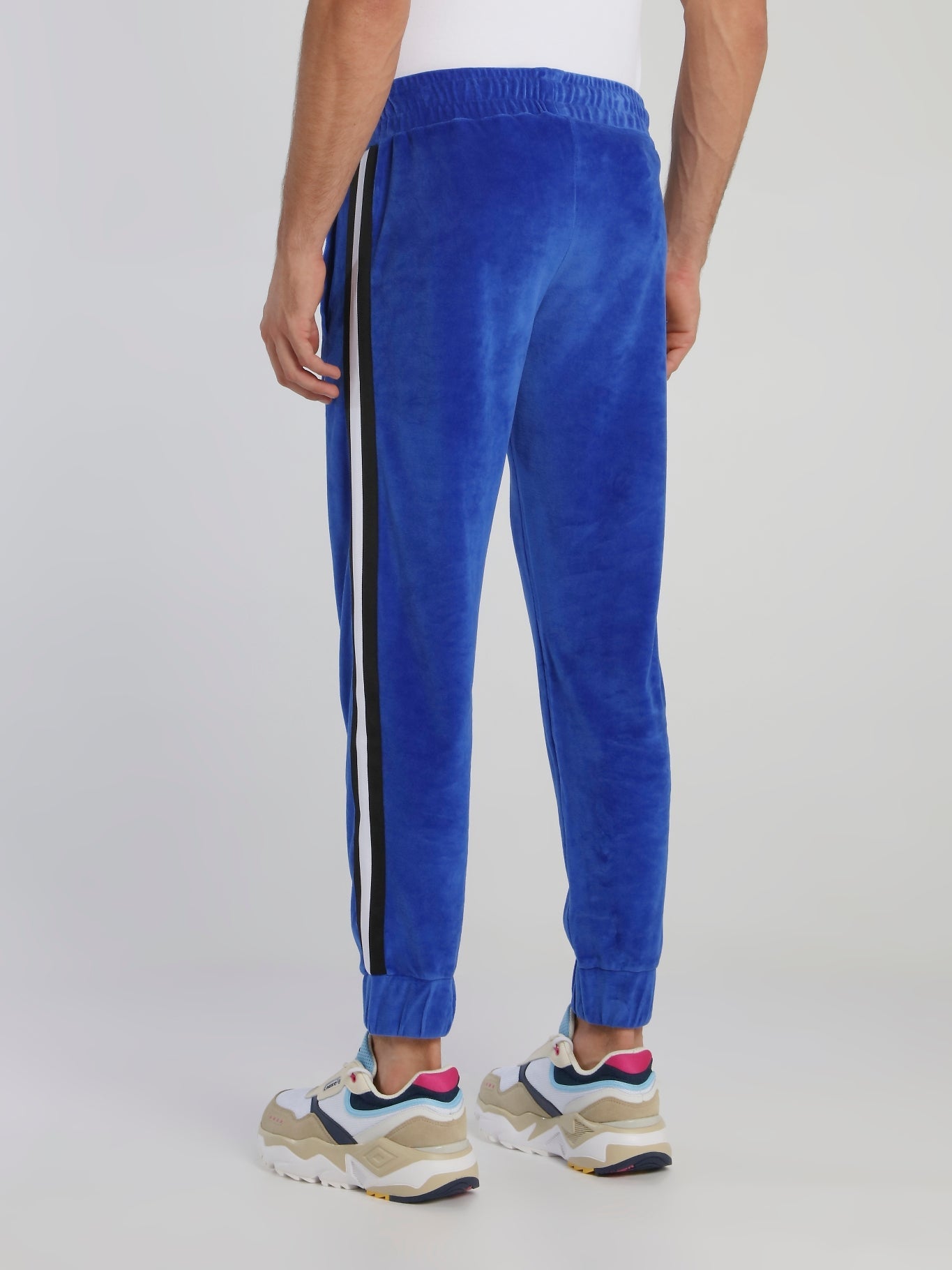 Blue Waistband Chenille Track Pants