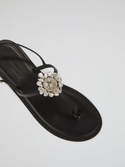 Crystal Skull Flat Sandals