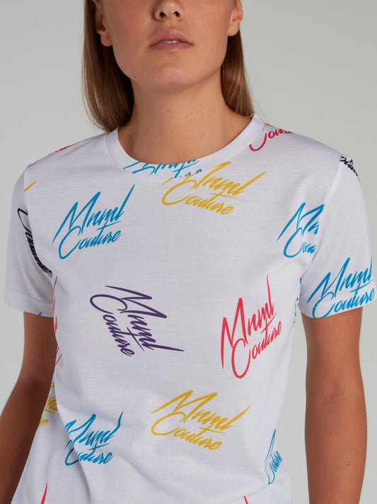 White Signature All Over T-Shirt