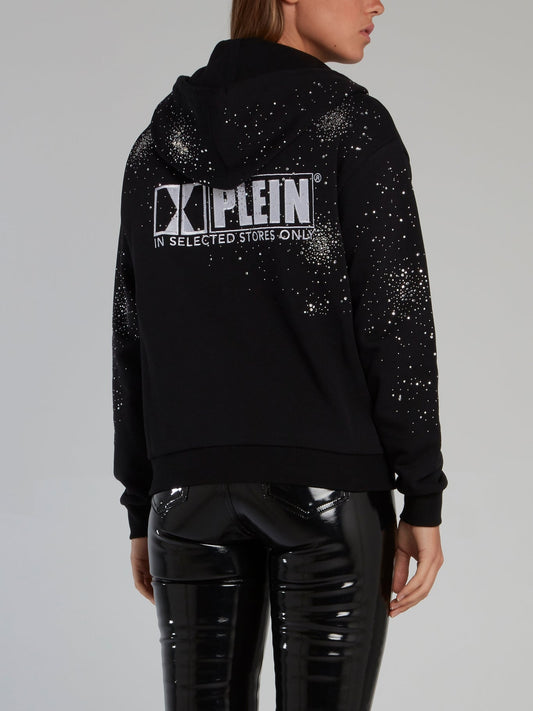 Crystal Plein Black Studded Sweatshirt