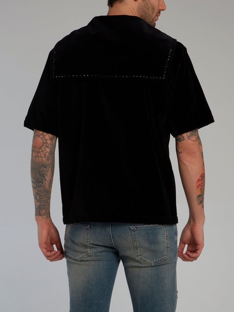 Black Studded Oversized Shirt