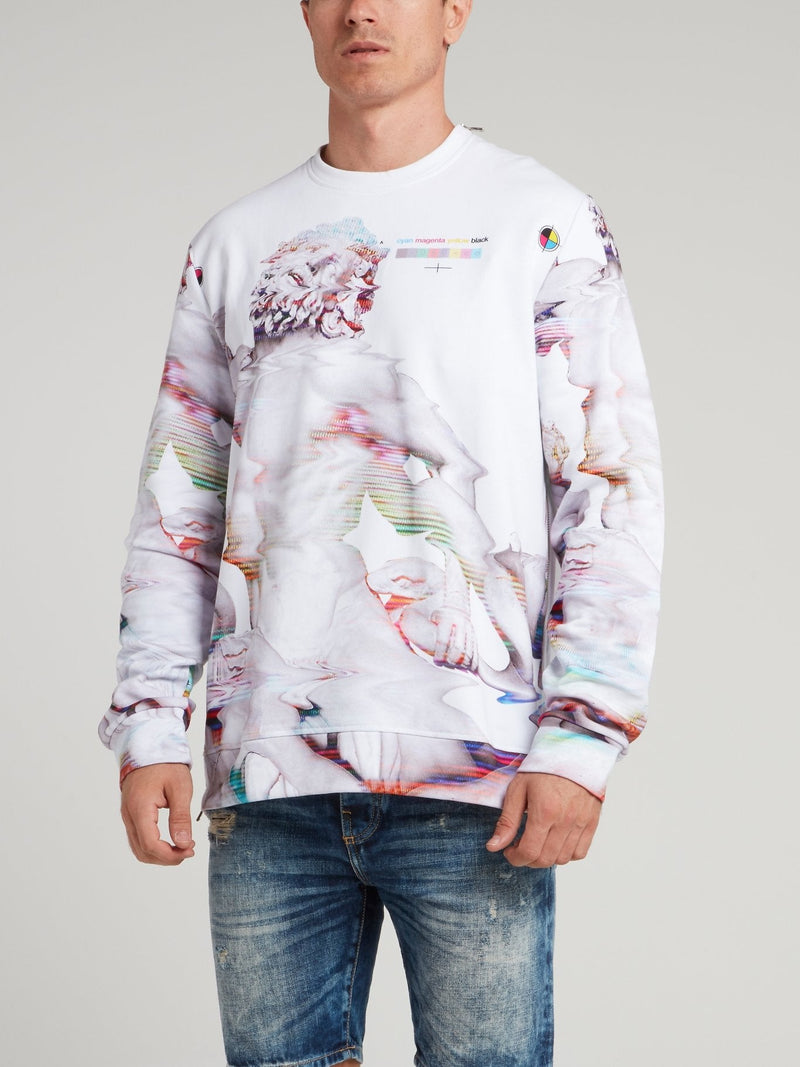 Distorted Graphic Print Sweatshirt