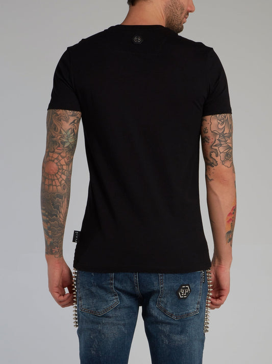 Skull Strass Black Crewneck T-Shirt