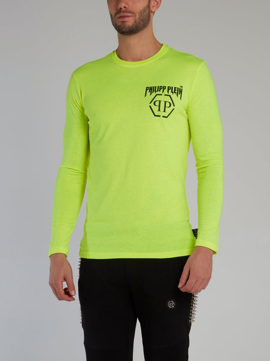 Neon Yellow Long Sleeve Logo T-Shirt