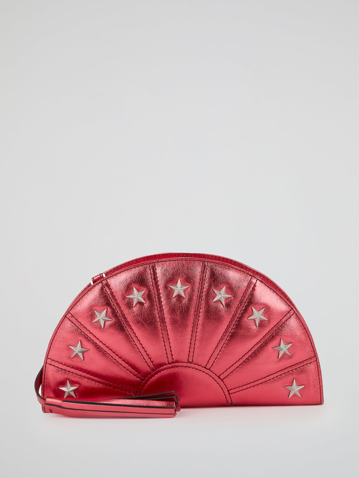 Red Star Embellished Metallic Pochette