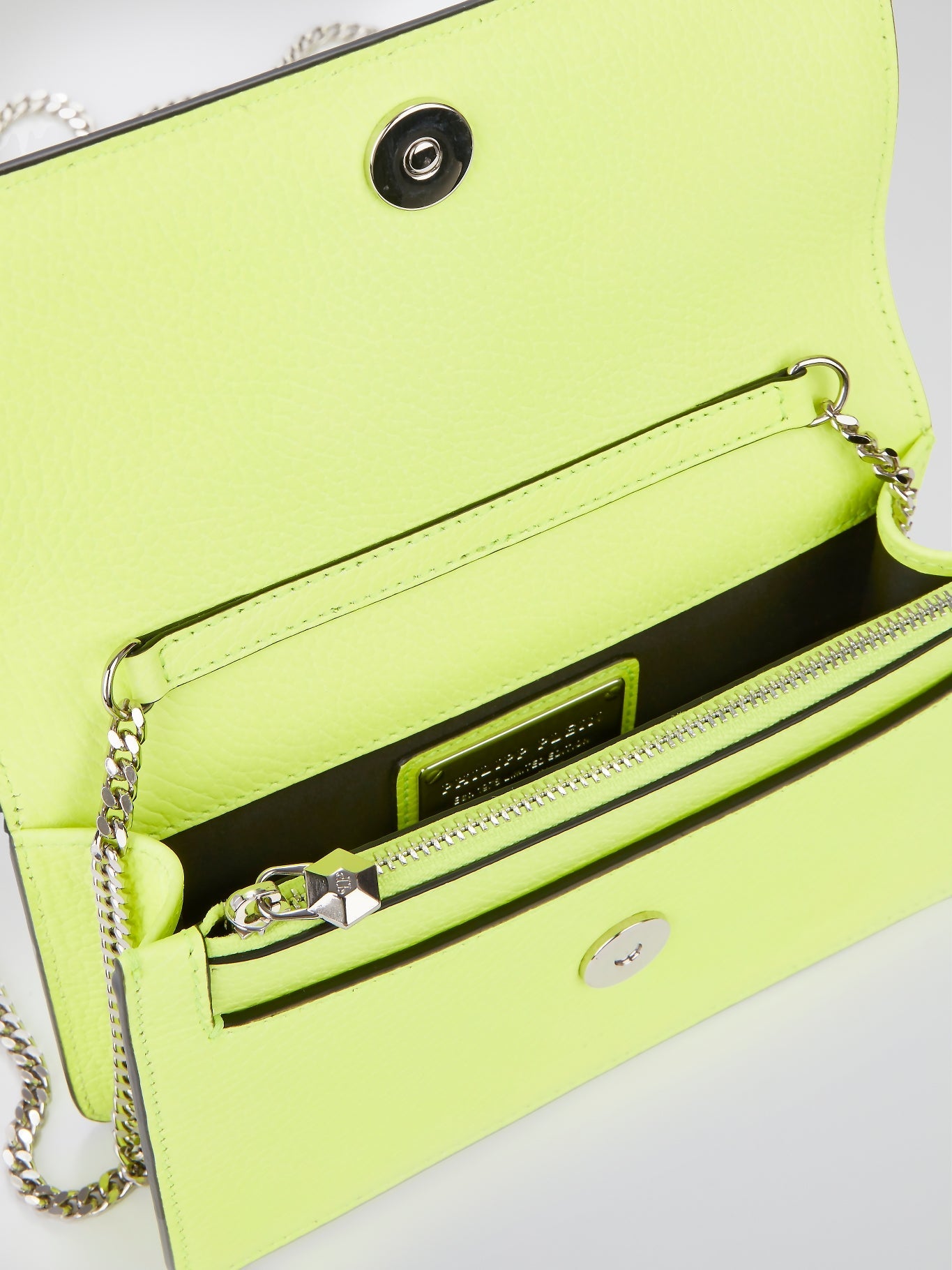 Neon Yellow Skull Crystal Shoulder Bag