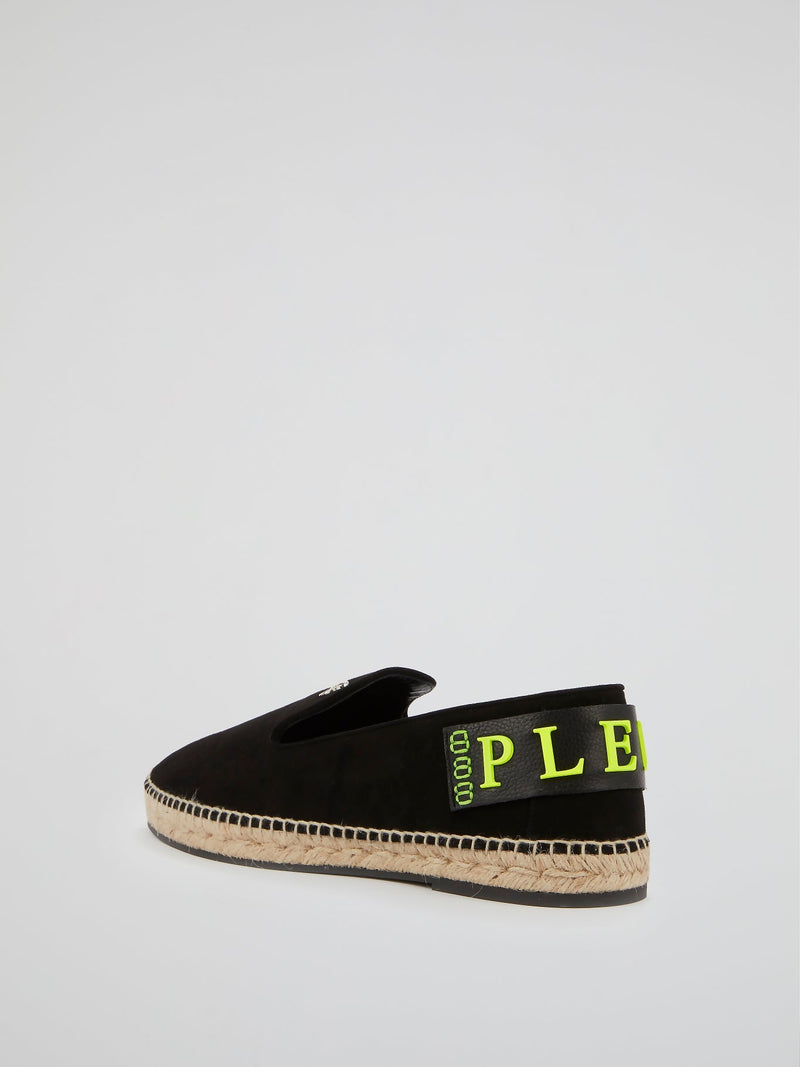 Black Neon Logo Espadrilles