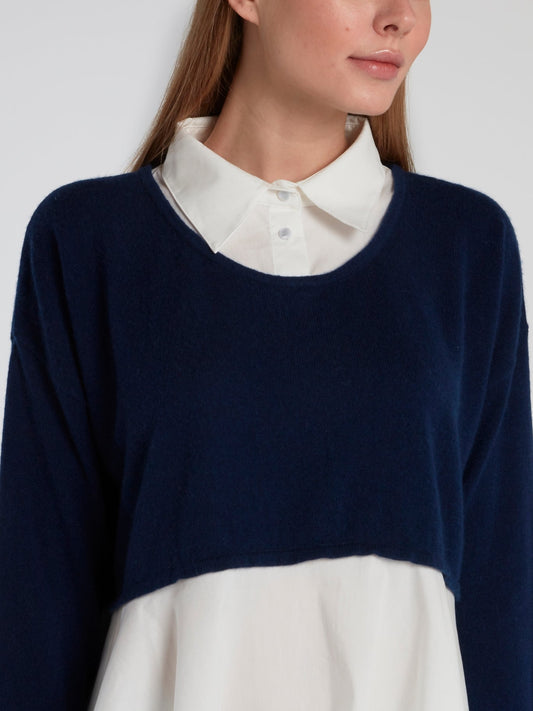 Navy Overlay Pullover