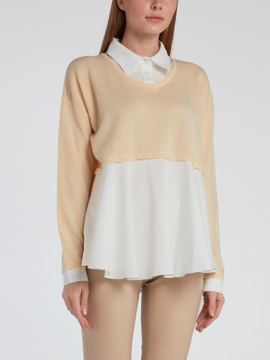 Beige Overlay Pullover