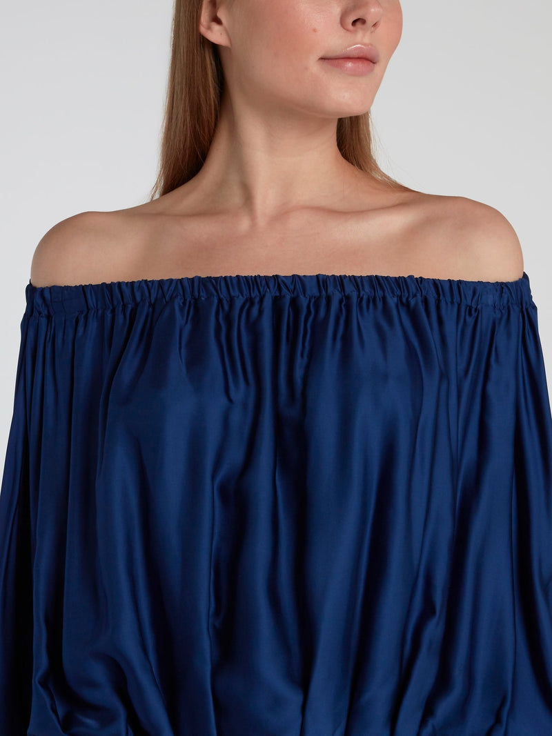 Navy Off-The-Shoulder Top