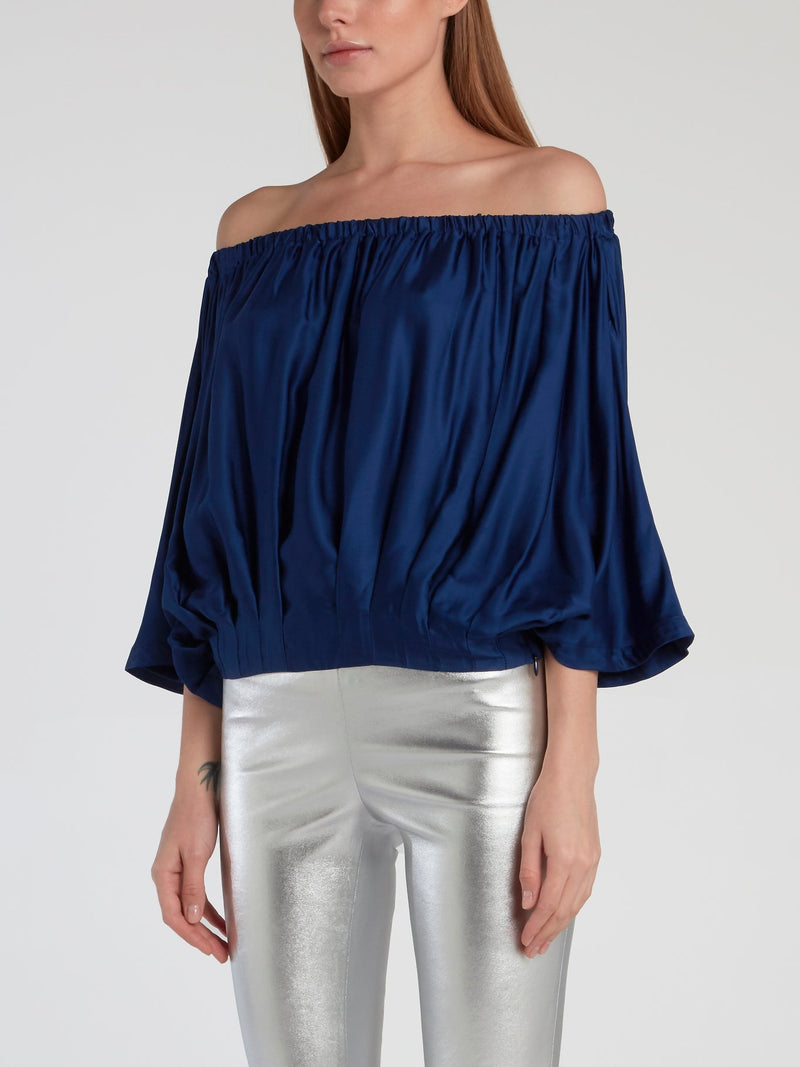 Navy Off-The-Shoulder Top