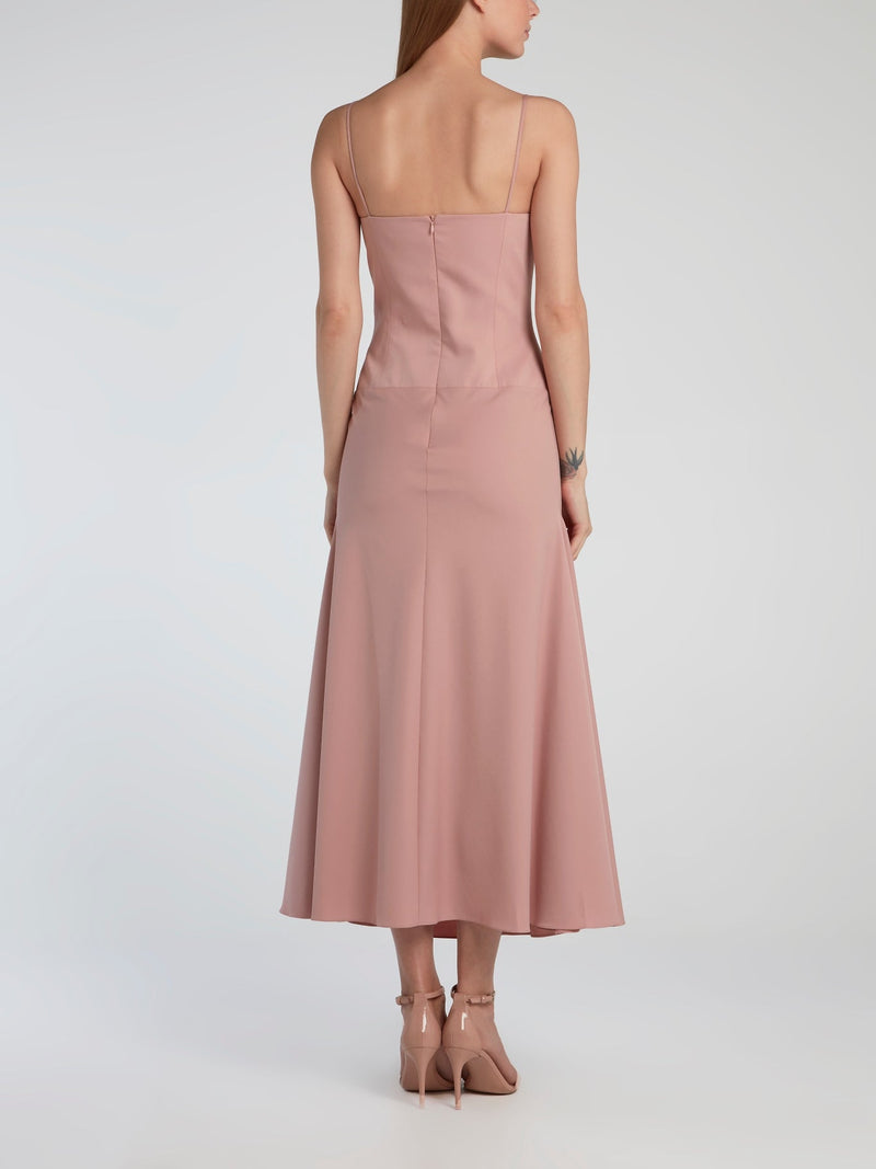 Pink Midi Dress With Removable Top