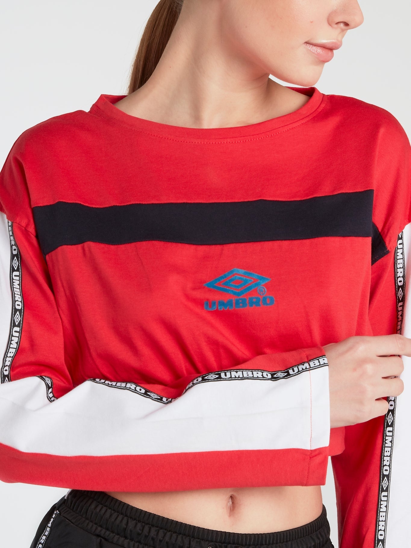 Talis Red Long Sleeve Crop Top