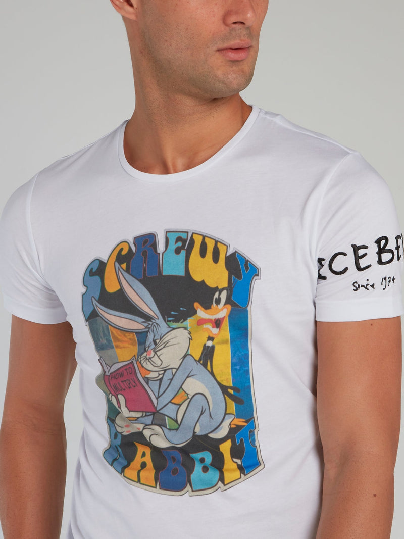 Looney Tunes White Graphic Print T-Shirt