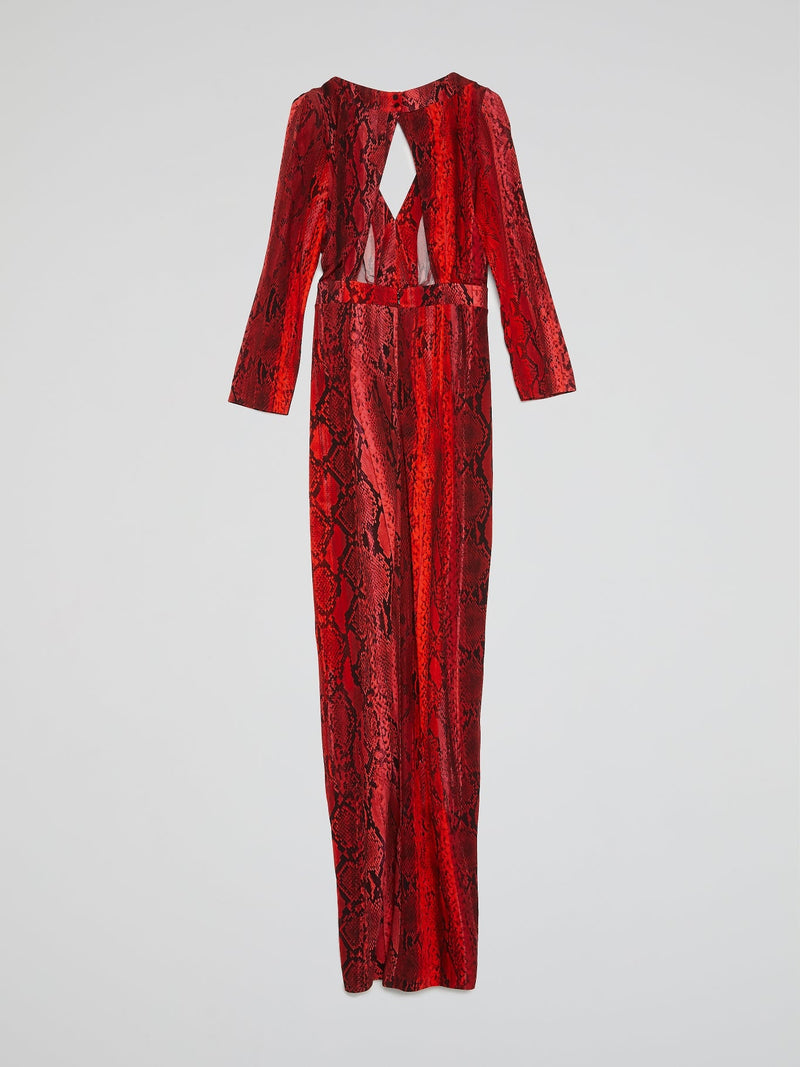 Red Reptilian Maxi Dress