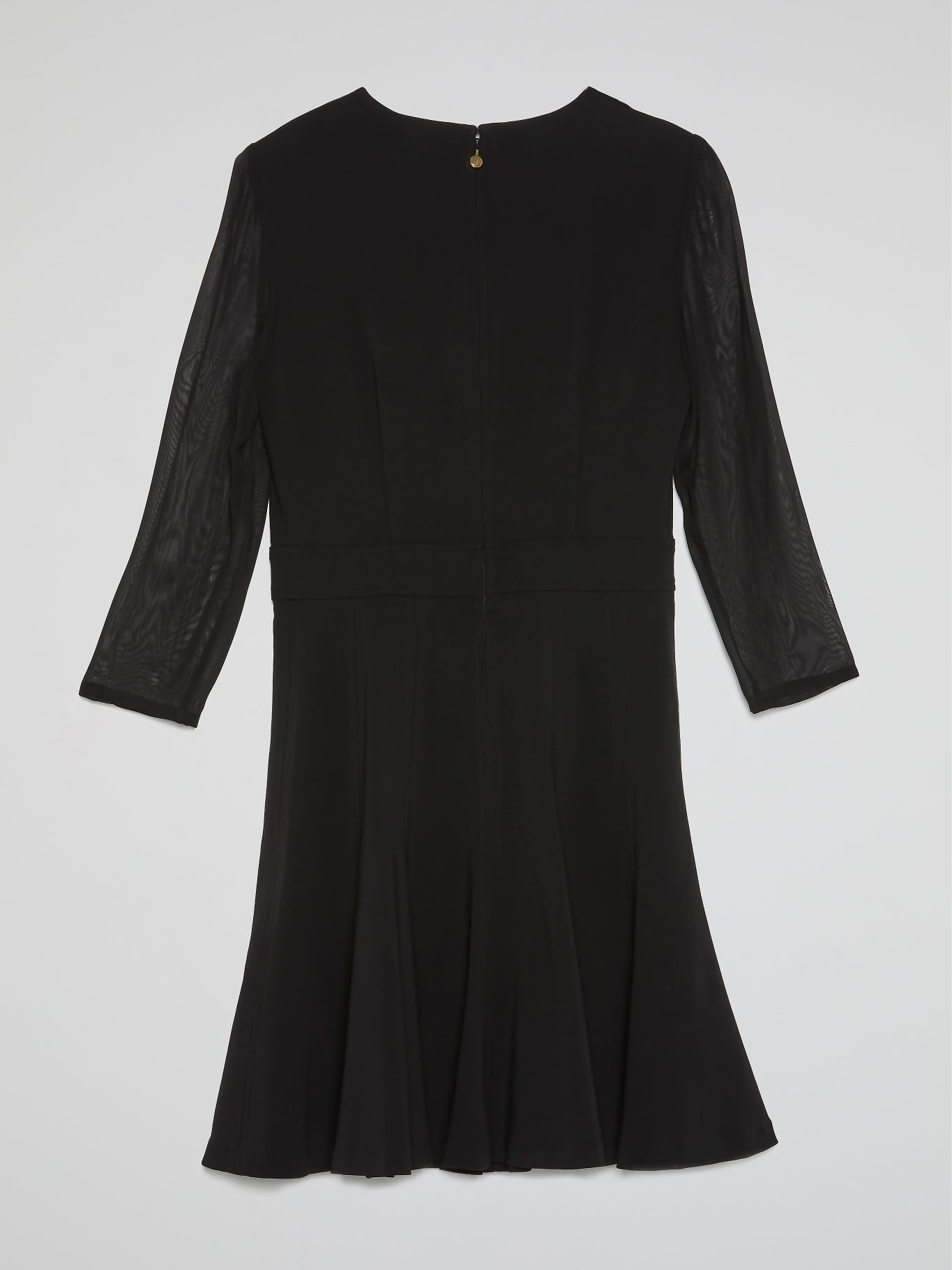 Black Quarter-Sleeve Mini Dress