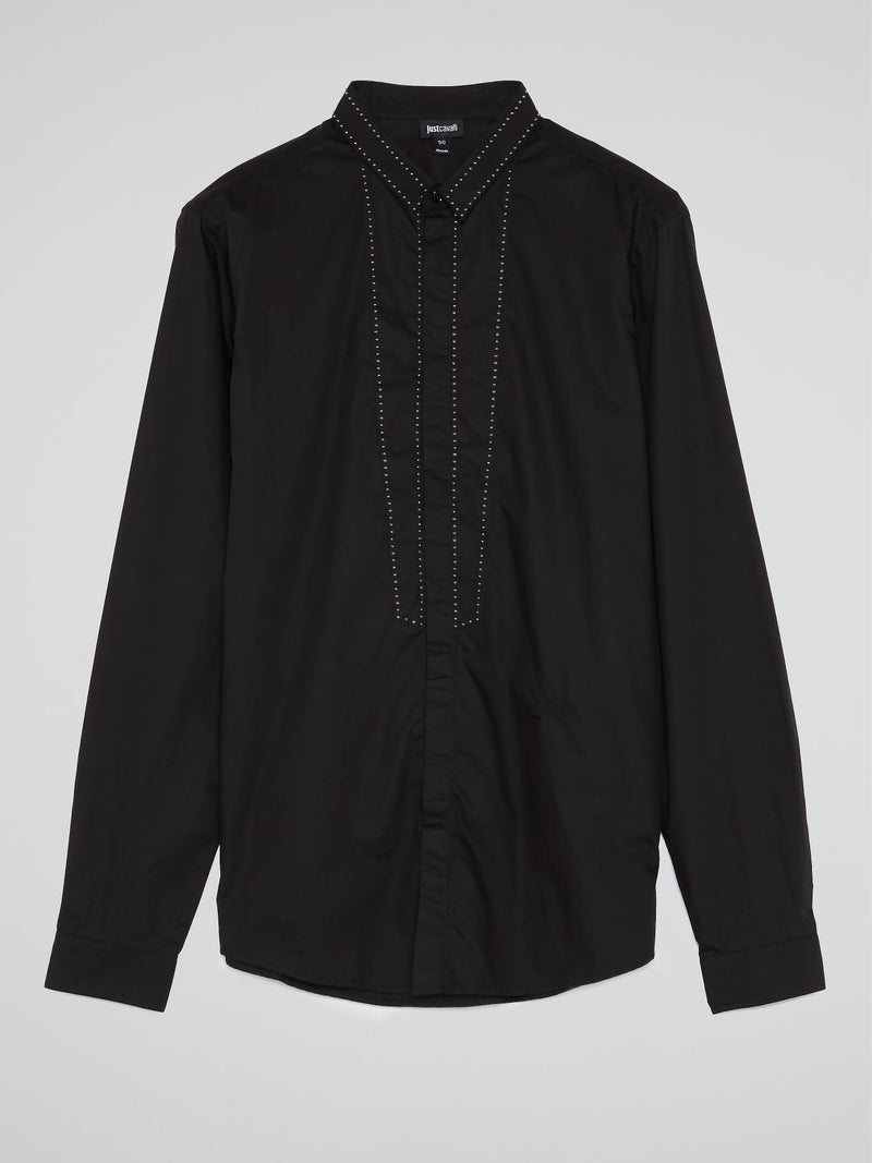 Black Studded Long Sleeve Shirt