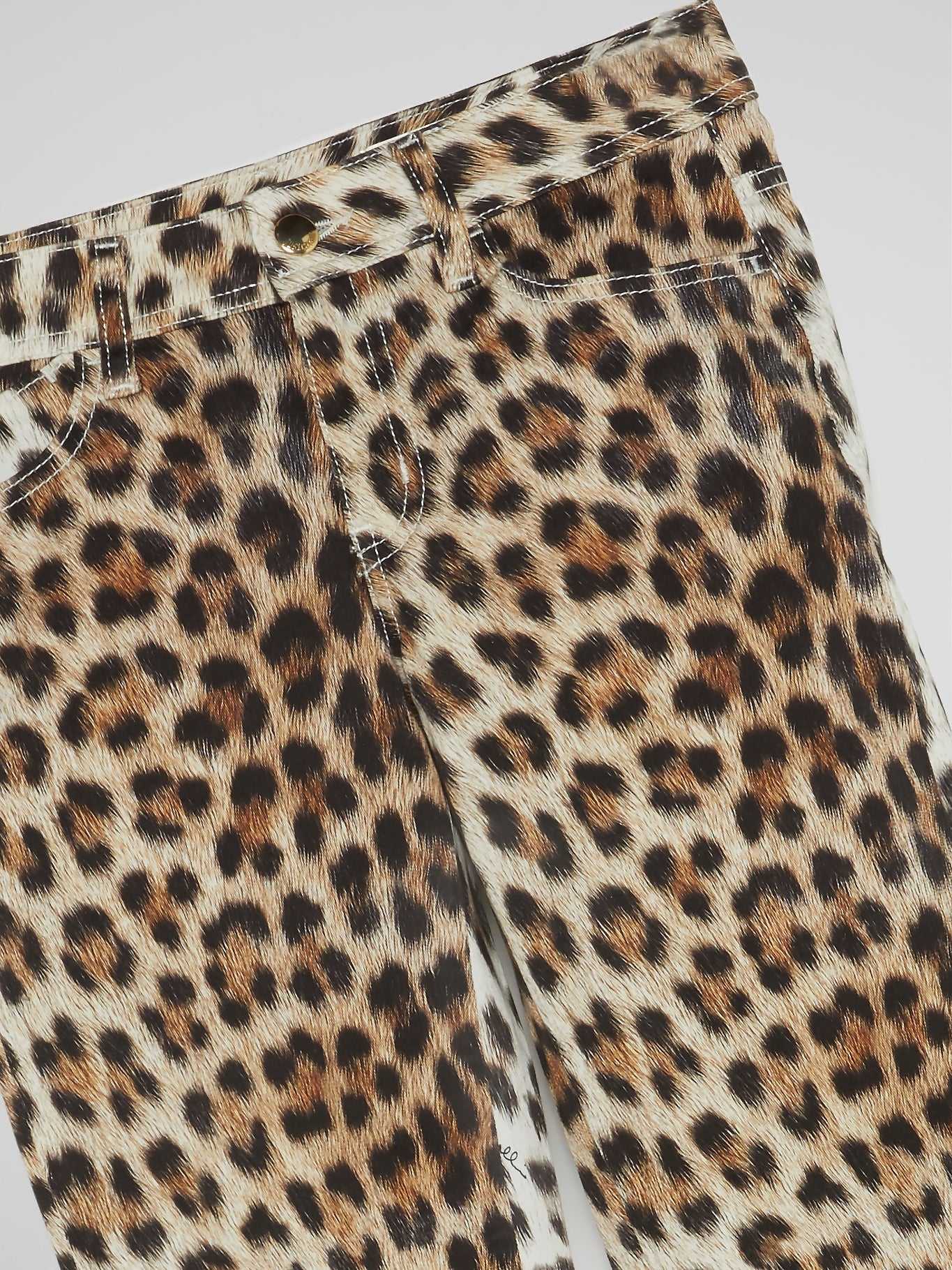 Leopard Print Straight Cut Jeans