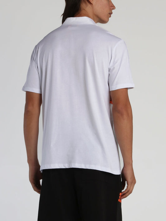 White Logo Tape Polo Shirt