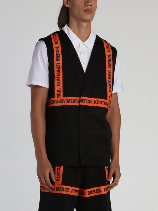 Black Logo Tape Vest
