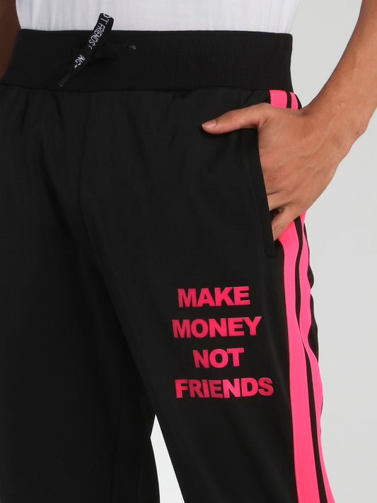 Black Contrast Band Sweatpants