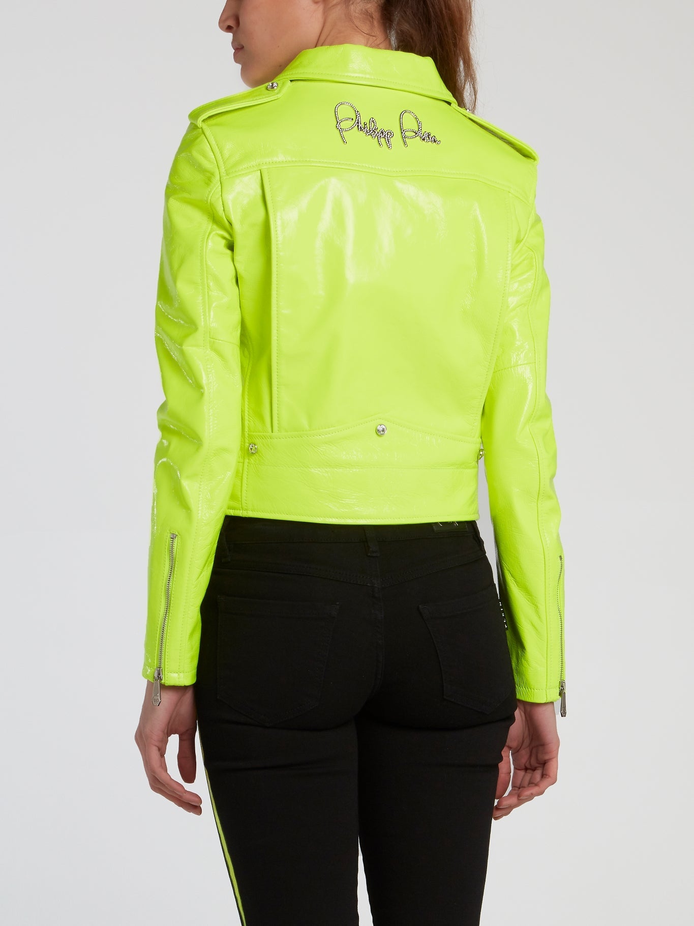 Neon Leather Biker Jacket